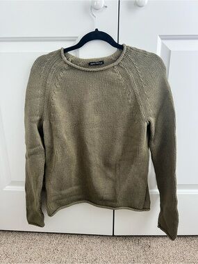 Mercantile Olive Knit Crewneck Sweater
